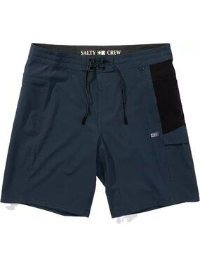 Salty Crew Men's Flagship Boatshorts Navy/Black Size 30 9"